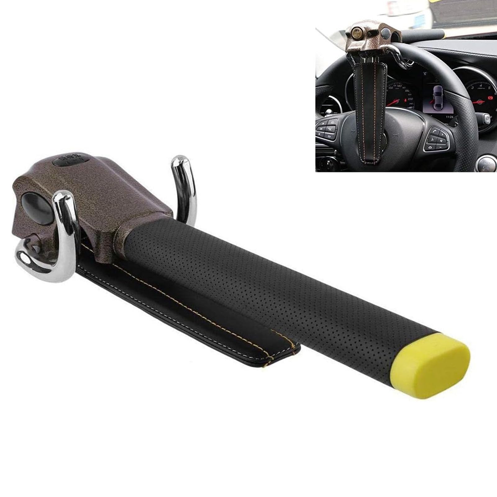 Tanjau Car Steering Wheel Lock For Citroen C4 Spacetourer 2018-2023, Folding Anti-Theft Universal Fit Antitheft Locking Devices With Keys Car Security Accessories