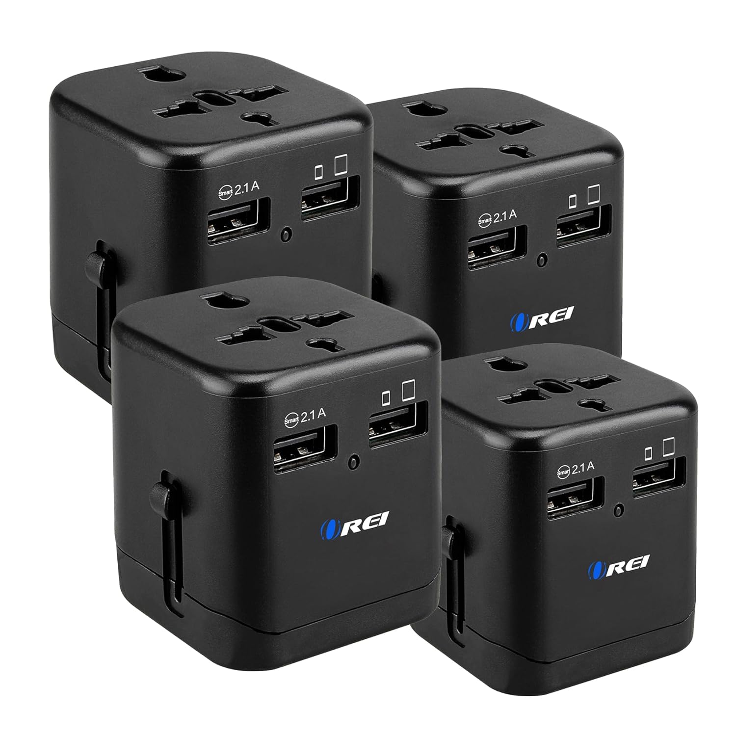 OREI Worldwide Universal Travel Adapter with Dual USB Ports (2.1A Smart Plug Charging) All-in-One 100V-250V Plug International Plug Adapter for Cell Phones, Tablets, Camera 5 Yr of Warranty Pack of 4-image-27
