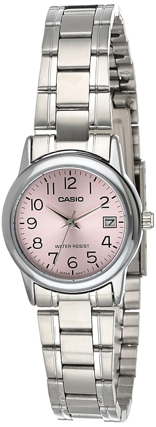 Casio Analog Watch: LTP-V002 Women Pink Silver
