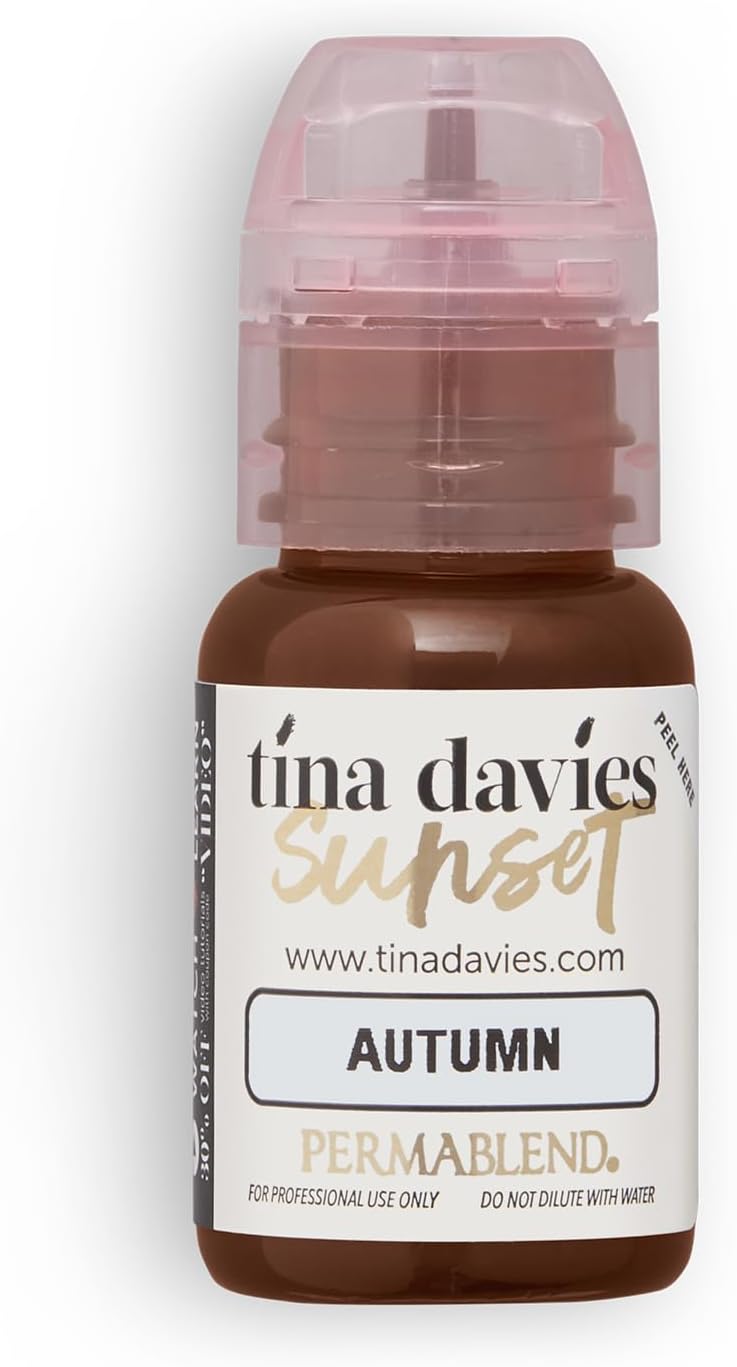 Tina Davies Professional Autumn Pigment - Permanent Eyebrow Makeup - Colours Heal True to Tone - High Retention - 1/2oz