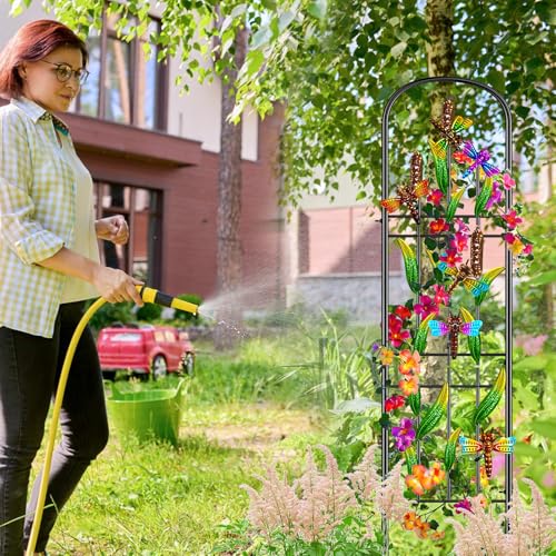 2-Pack-Garden-Trellis-for-Climbing-Plants-Outdoor-Metal-Arched-Fence-Trellis-Plant-Climbing-Support-Decorative-Plant-Trellis-Indoor-for-Vines-Flowers-Vegetables-Wall-Brackets-60-x-11 2 Pack Garden Trellis for Climbing Plants Outdoor Metal Arched Fence Trellis Plant Climbing Support Decorative Plant Trellis Indoor for Vines Flowers Vegetables Wall Brackets 60 x 11