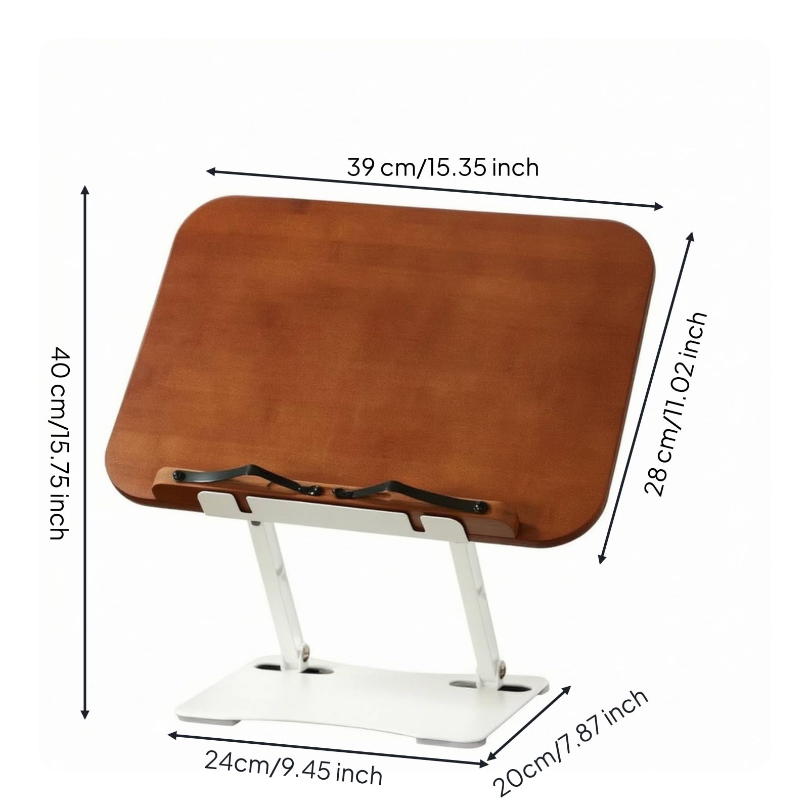 Colcolo Atril de Lectura Ajustable Soporte Atril Base Portadocumentos con Tablero Robusto y Clips el Espacio y Mejora la Concentración Adecuado para Hogar, S-J04 Bambú Elevable Con Doble Soporte