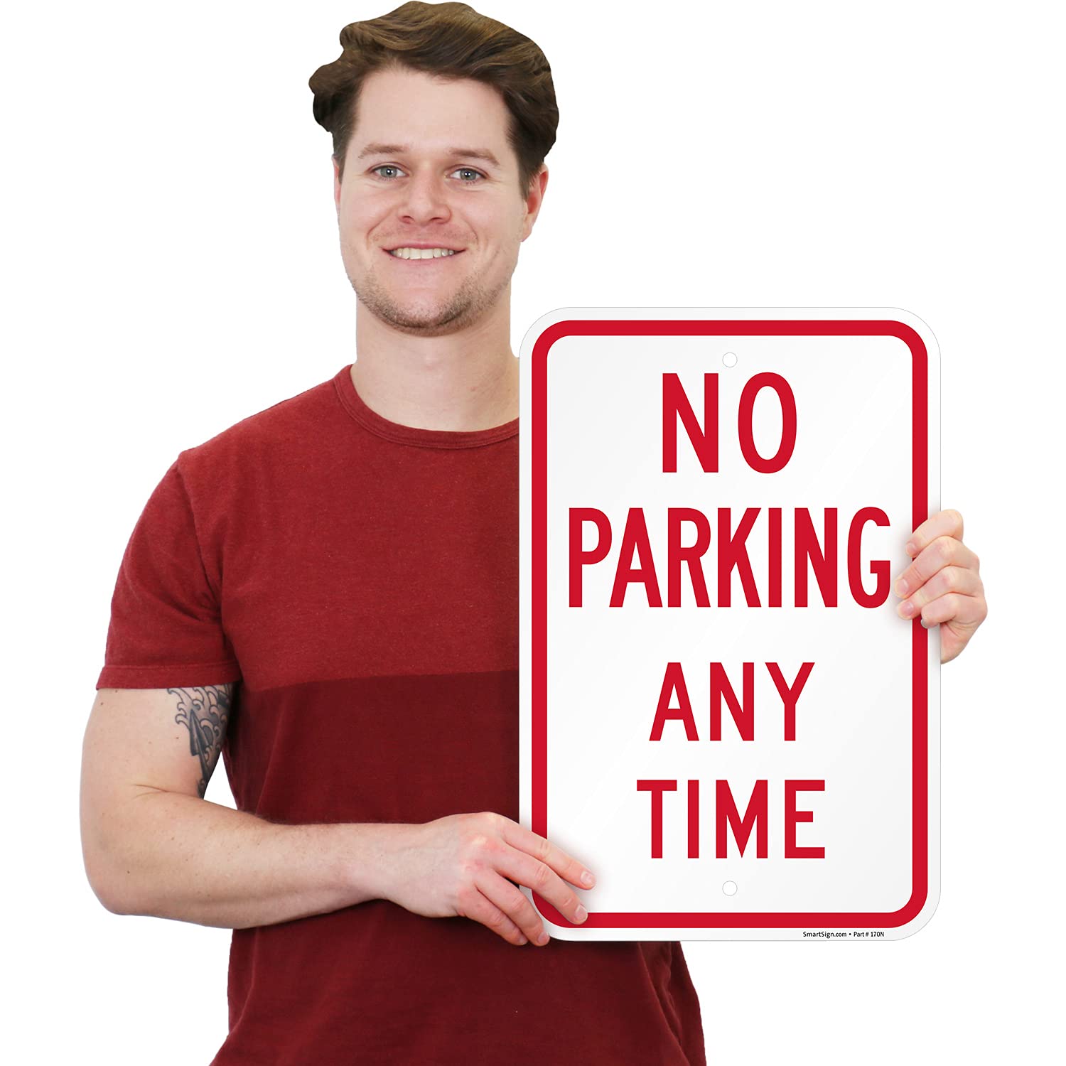 JIAMING No Parking Any Time Sign With Arrows, No Parking Sign, Any Time Sign, (2 Pack - View #9