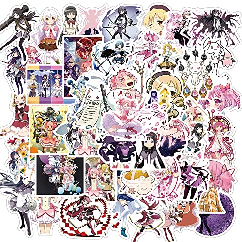 50PCS Anime Puella Magi Madoka Magica Stickers,Popular Classic Anime Stickers for Laptop Water Bottles Phone Case Notebook Decal (Puella Magi Madoka Magica)