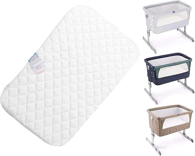 Next2Me Chicco Crib Mattress Compatible Bedside Toddler Deluxe Crib Next to Me - Comfortable & Fitted Infant Mattress - Breathable & Washable (83 x 50 x 5 cm)