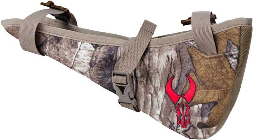 badlands bow boot (realtree xtra camo) - attaches bow to pack for hands-free carry