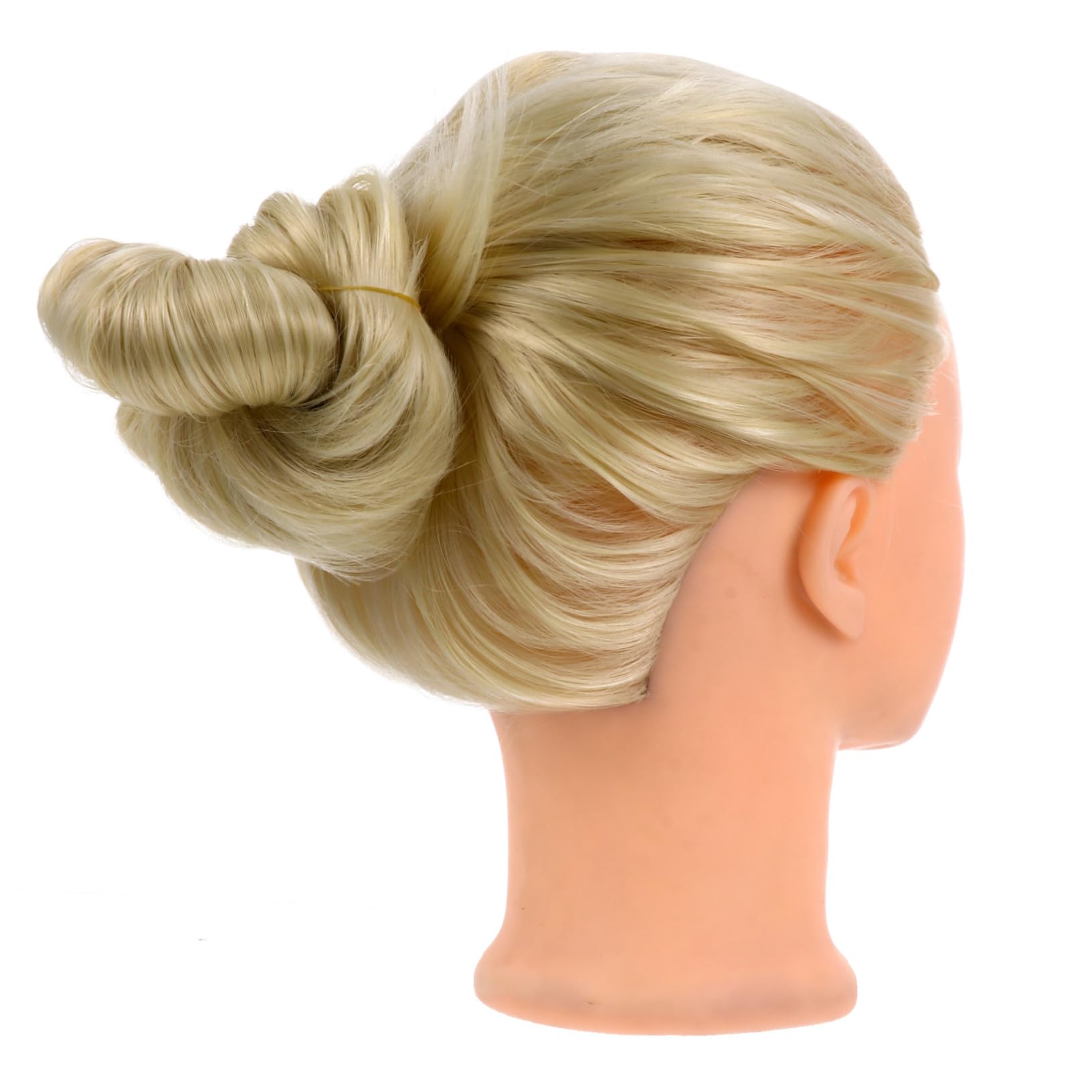 VALICLUD Übungskopf für Haarstyling aus Hochtemperaturbeständigem Seidenmaterial mit Halter zum Üben von Hochzeits und Tanzfrisuren für Friseure und Kosmetikschüler