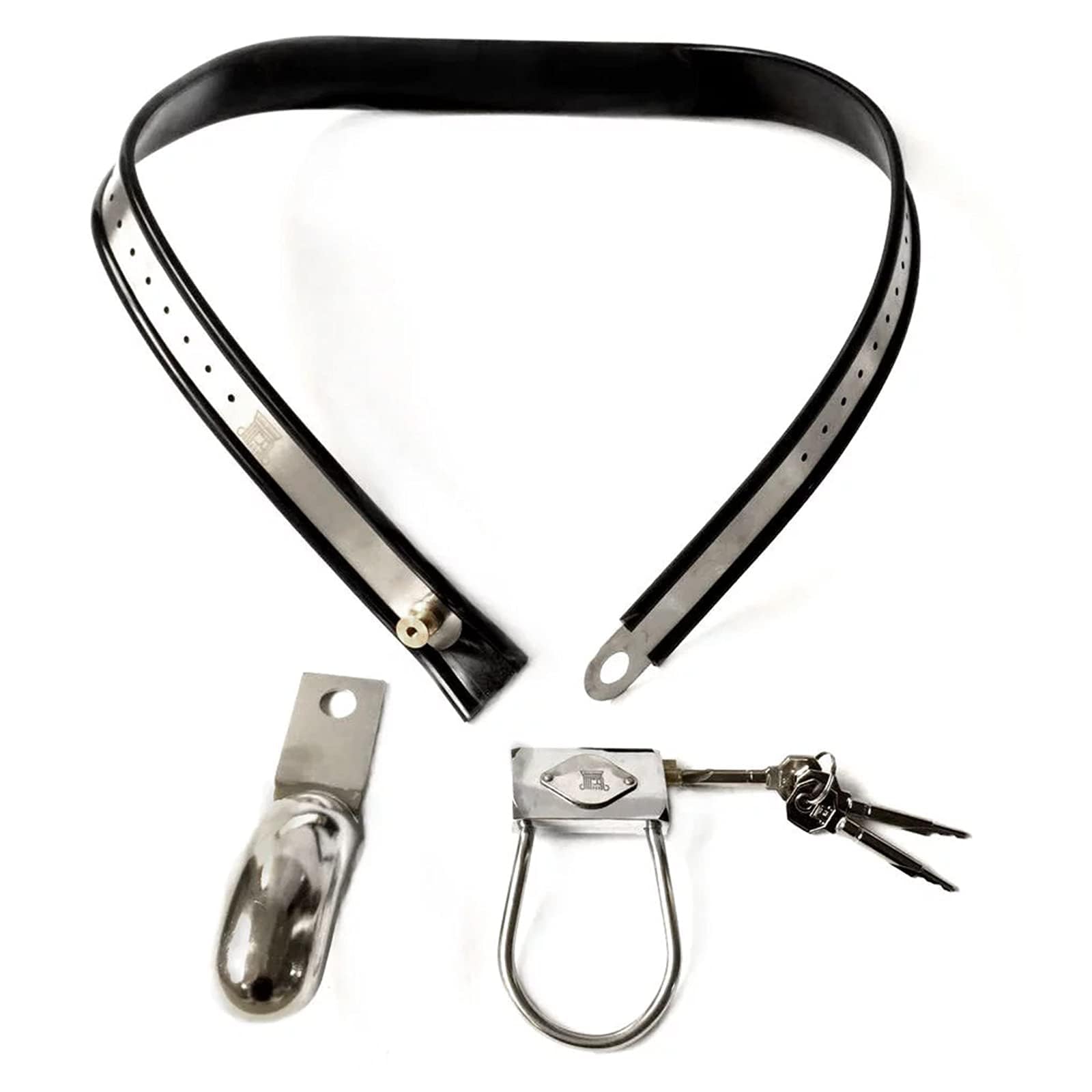 L'esperienza bondage definitiva, set di cinture di castità in acciaio inossidabile combinato con gabbia per pene e plug anale, la biancheria intima sex toy definitiva per gli amanti(90/100)