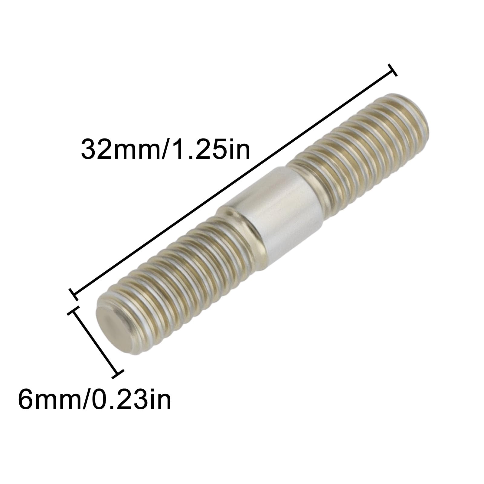 LT Easiyl 4pcs Stainless Steel Bolts M6 Stud Bolts with Nuts for Motorcycle Car Furniture M6x32mm - Image 3