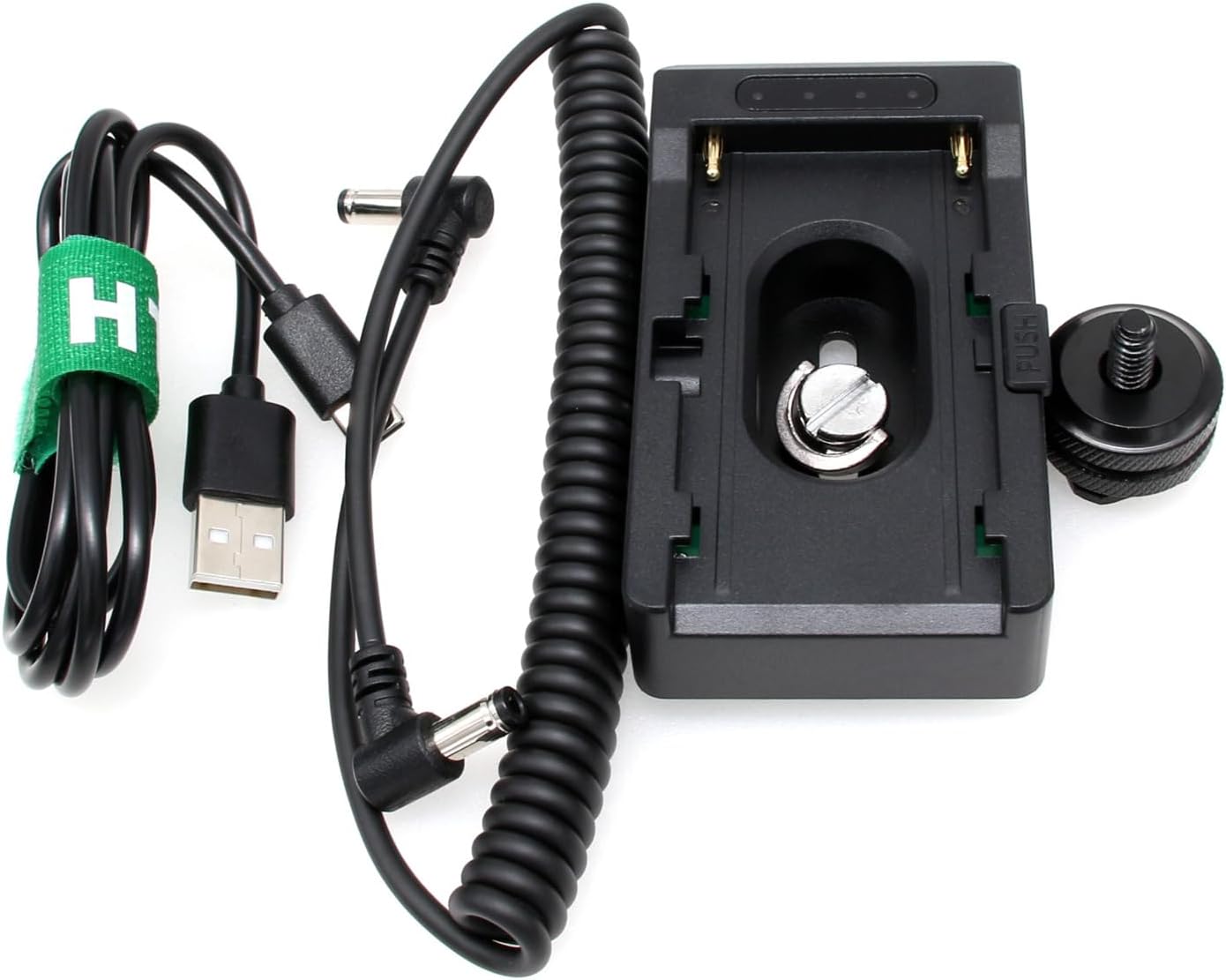 NP-F 970 770 570 550 Battery Plate Adapter, USB Type A 18W, DC 12V 8V Power for Blackmagic Sony Canon Camera Monitor Wireless Transmitter Receiver Phone LED Light