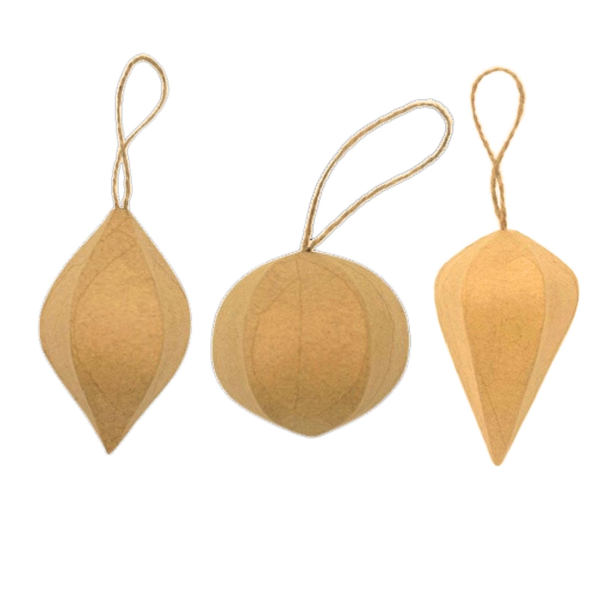 DIY Paper Mache Christmas Ornament Set, 3 Styles (12)