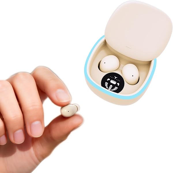 Xmenha Low Profile Tiny Discreet Hidden Earbuds for Work Sleep Small Mini Invisible Earbuds Wireless Bluetooth for Small Ears Sleeping Invisible Ear Buds Headphones Skin Tone