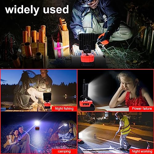Image of Portable LED Work Light Compatible with Craftsman 20V Battery, 48W 4200LM Cordless Flood Lights with USB & Type-C, Low Voltage Protection, for Job Site Lighting,Camping Outdoor (No Battery)
