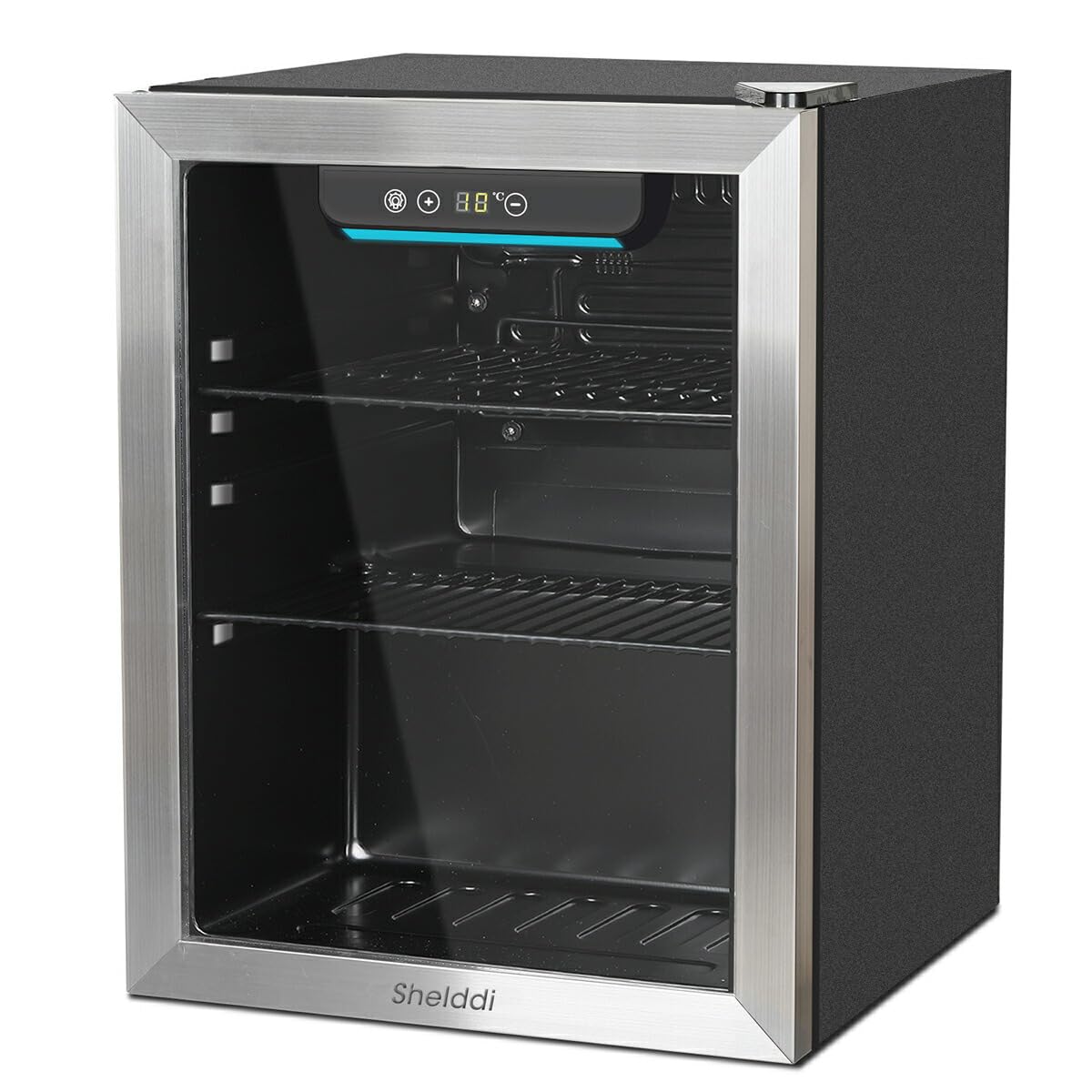 Amazon.co.jp: Shelddi 小型冷蔵庫 48L ミニ コンパクト 透明ガラス