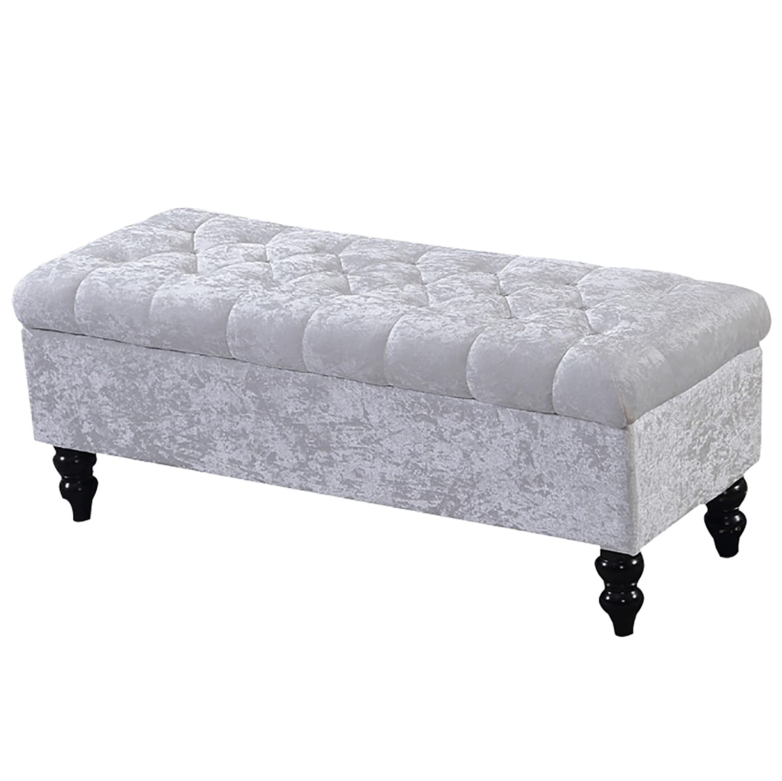 Banco de Almacenamiento tapizado en Terciopelo, otomana Rectangular de Felpa con Patas de Madera, baúl Acolchado con Tapa, Banco de Zapatos, Taburete para pies con Tapa elevable pa