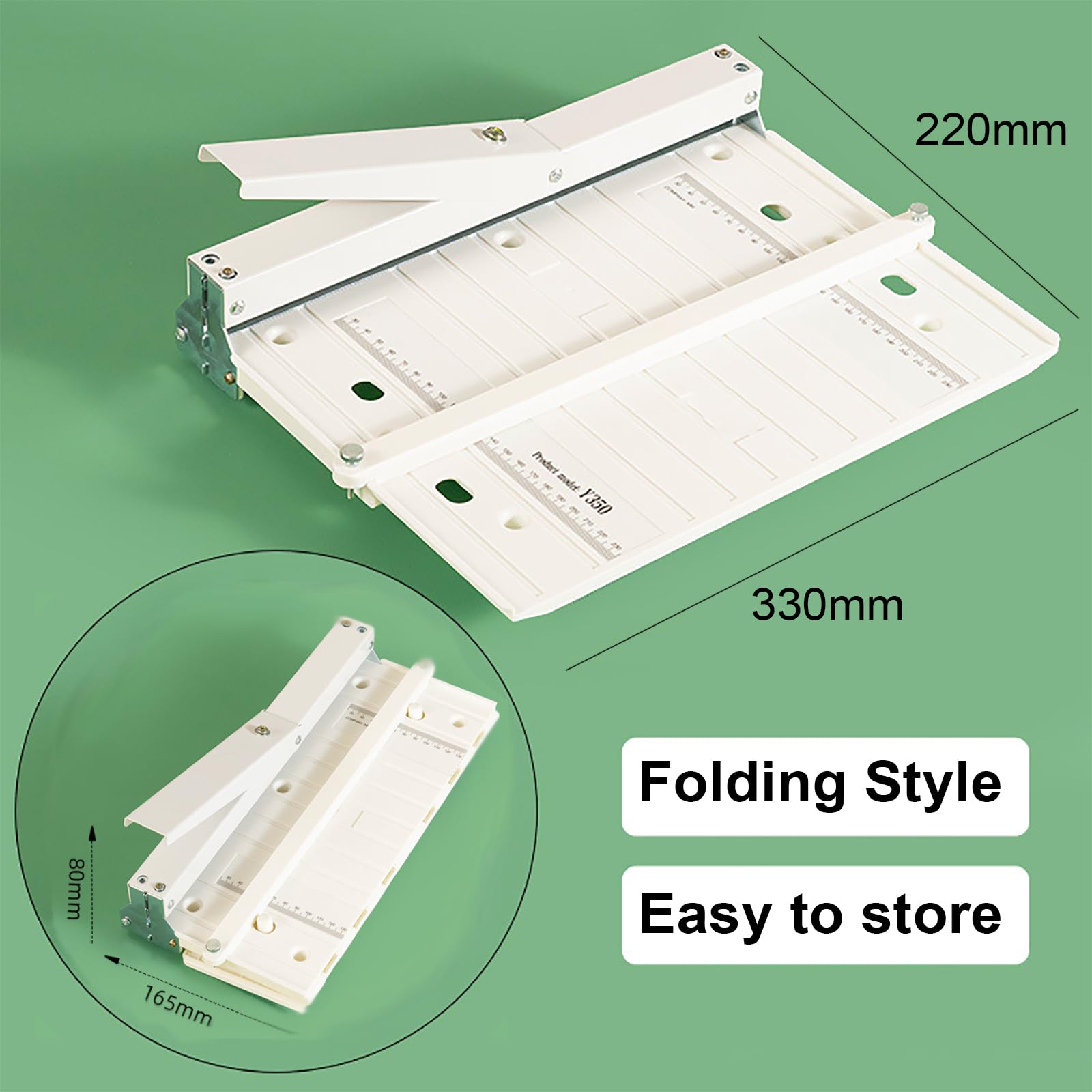 Machine À Plier Le Papier Manuelle, Avec Poignée, Largeur De Pliure : 32 cm, Profondeur De Pliure : 0,8 mm, Épaisseur De Papier : 5 mm, Pour Couvertures De Livres, Cartes, Brochures Et Invitations