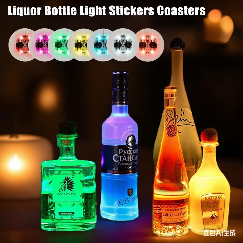 Snapklik.com : LED Coaster,100 Pack Led Coaster Lights For Bottles,RGB ...