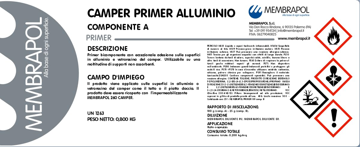 Generico MEMBRAPOL CAMPER PRIMER ALLUMINIUM 7-8 MQ
