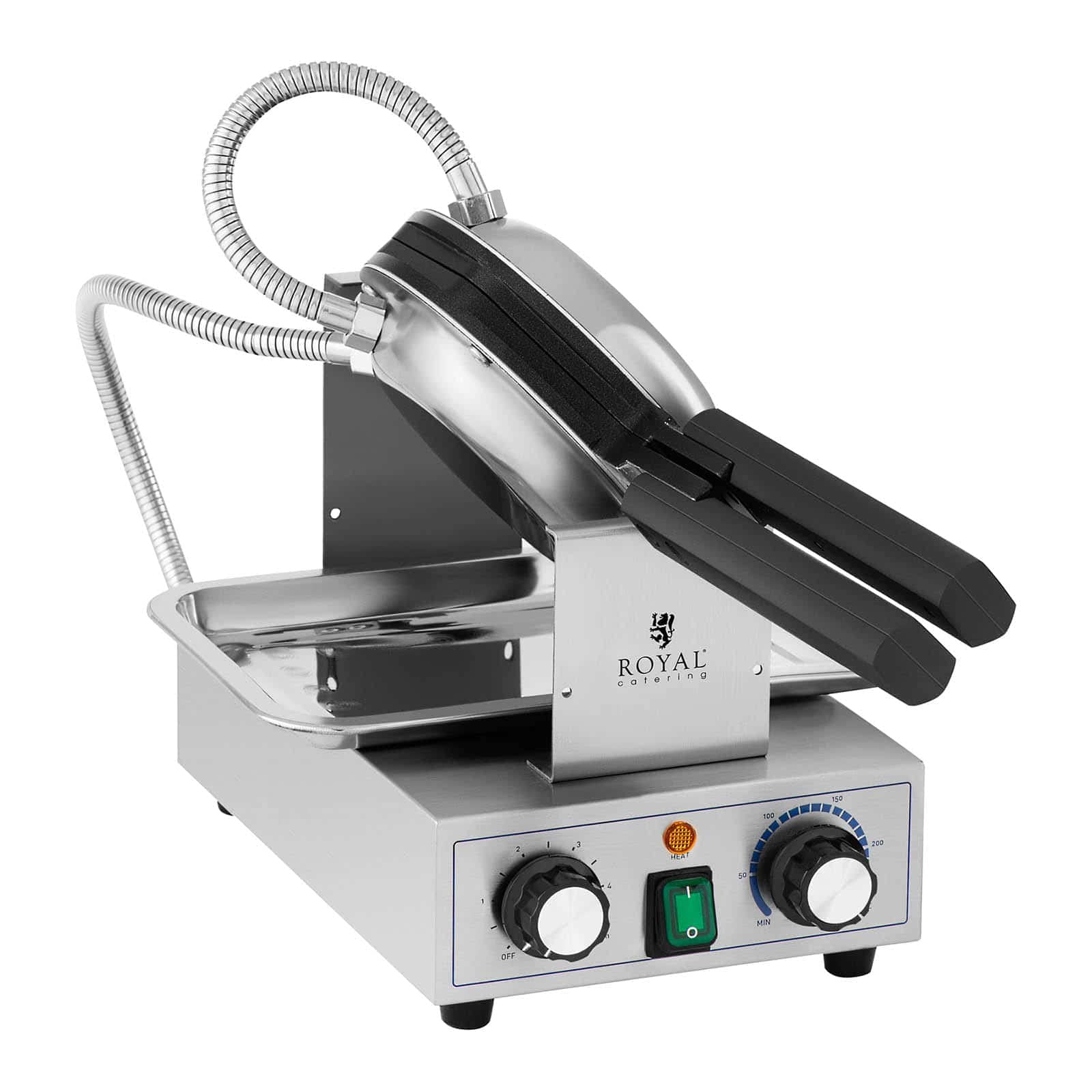 Royal Catering Gaufrier Bubble Pivotant Appareil À Graufres Bulles 1400w RCPMW-1400K (1 400 W, 50-250 °C, Minuterie 0-5 min, Alu & Inox)