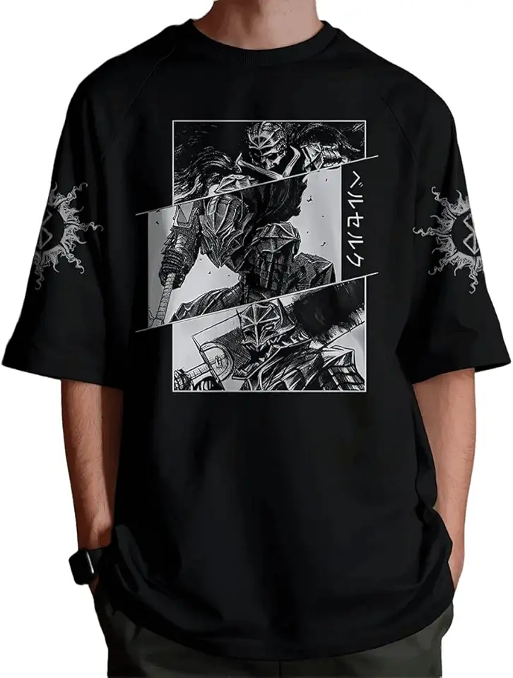 Camiseta Masculina Oversized Larga Streetwear Bersek Geek Estampa Algodão Premium 30.1