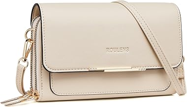 Roulens Klein Handy Umhängetasche,Damen Kleine Umhängetasche,PU Leder Crossbody Schultertasche Reisepass Handytasche mit Kartenschlitz Verstellbar Abnehmbar Schultergurt