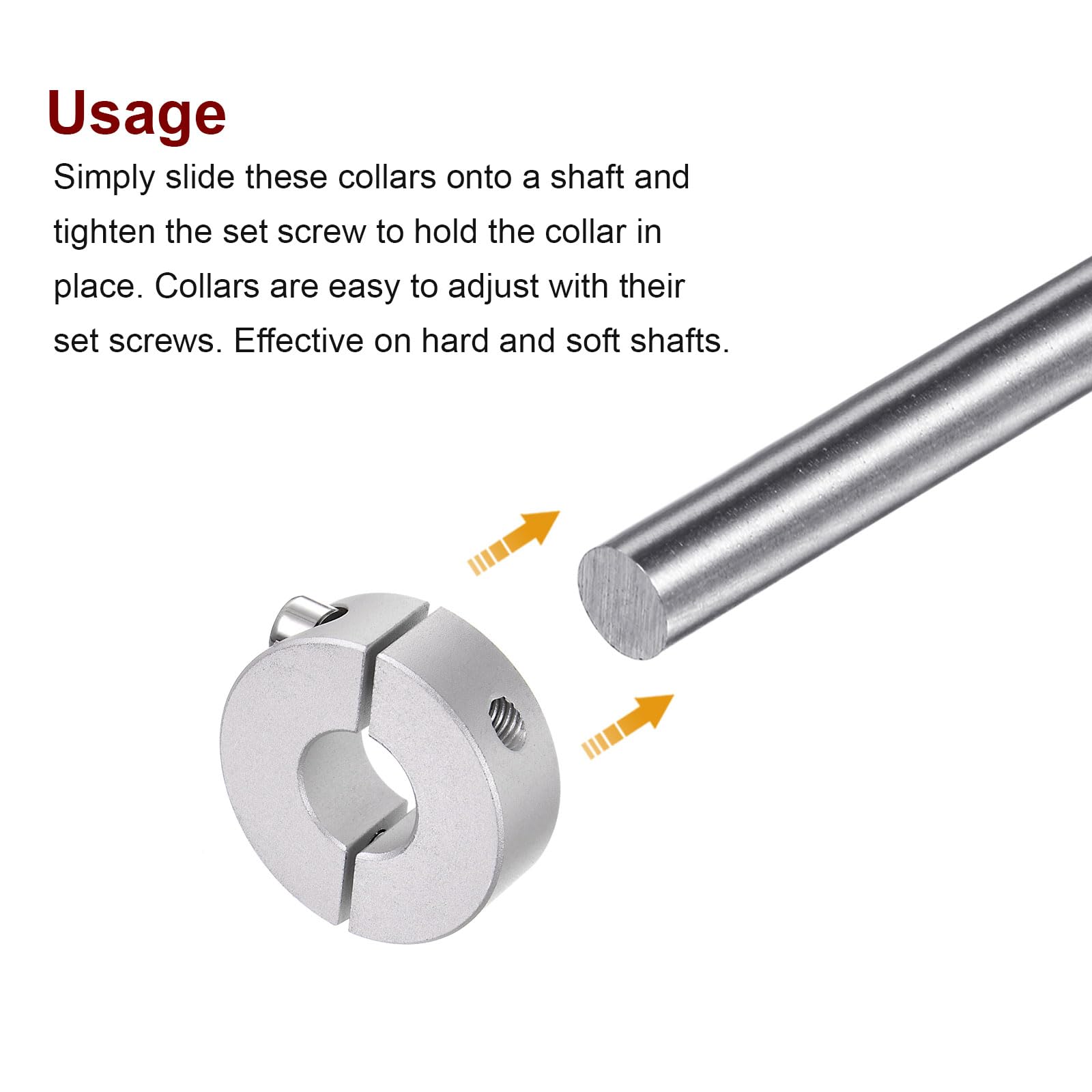 4 Colliers De Serrage Double Fente Sourcing Map - Pour Arbre 16 Mm - Aluminium Anodisé - Machines-Outils
