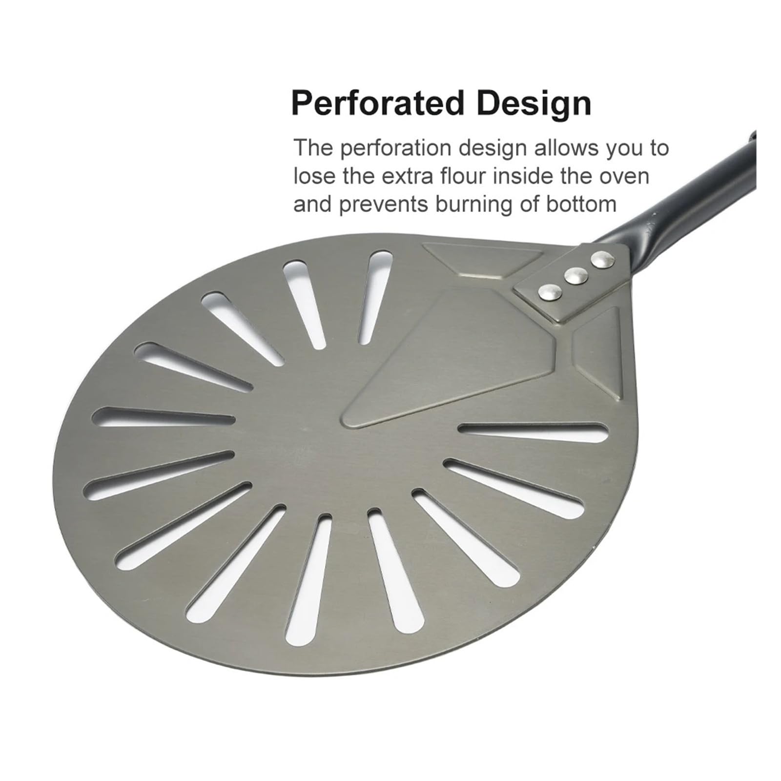Generico Accessori For Pala Con Manico In Lega Di Alluminio Perforato Anodizzato Duro For Pizza Da 7/8/9 Pollici(8 inch SUS304)
