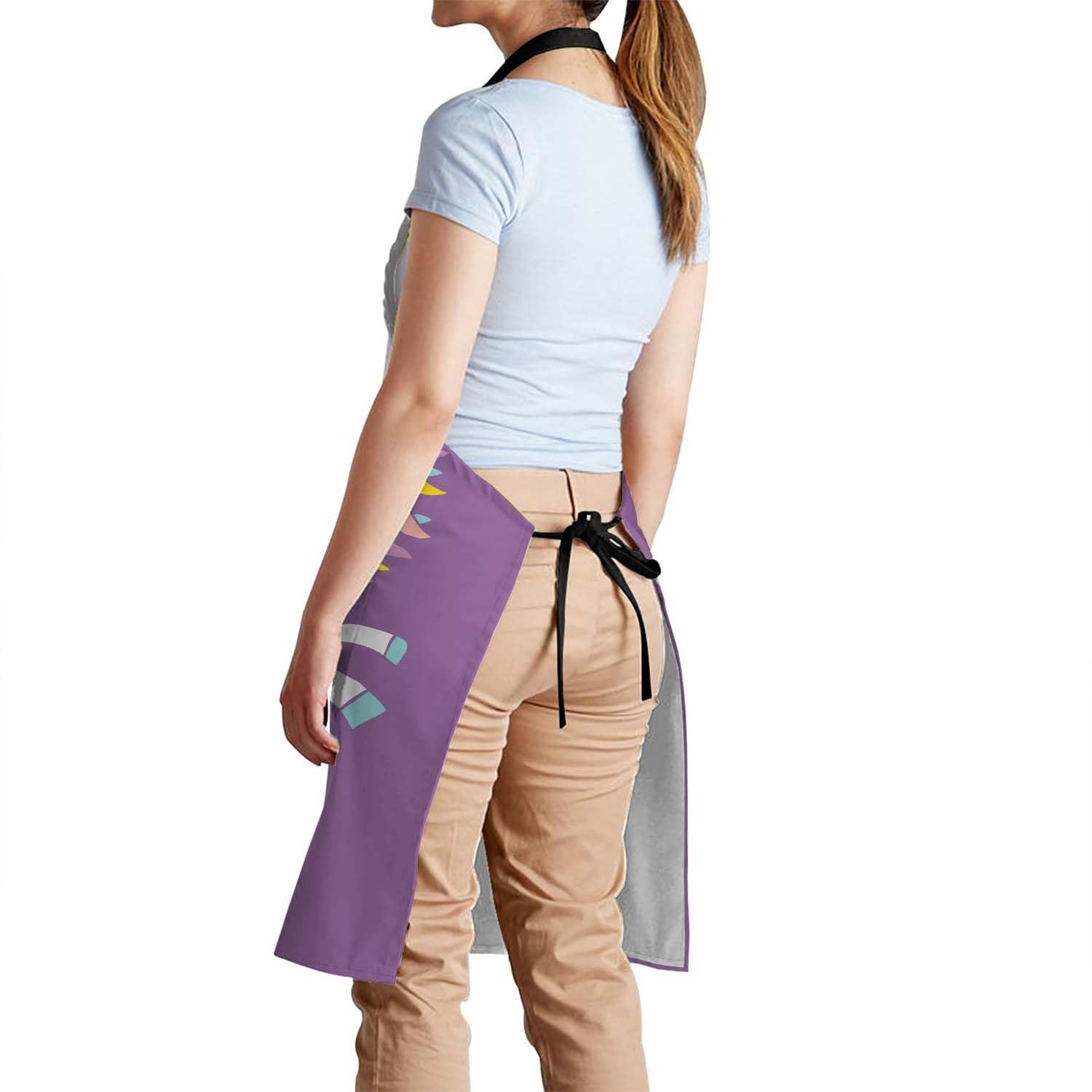 Smooffly Cute Magic Unicorn and Rainbow Apron,Adjustable Neck Bib Apron for Men Women,Suitable for Kitchen Cooking Waitress Chef Apron - Image 3