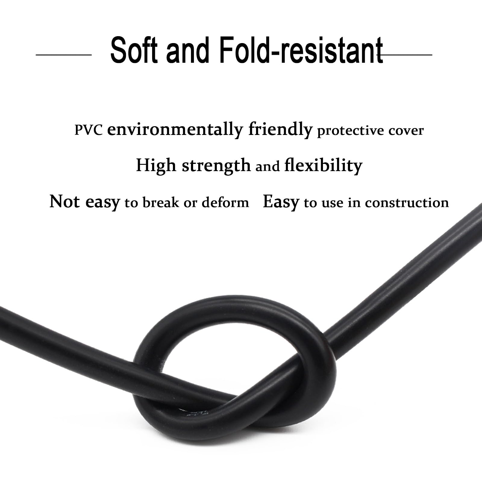 Cable de cobre puro de 2 núcleos de 1 mm² - 10-200 pies con funda de PVC, 300 V, resistente al aceite, la humedad y el desgaste for uso industrial, doméstico y de seguridad.(165ft(50m))