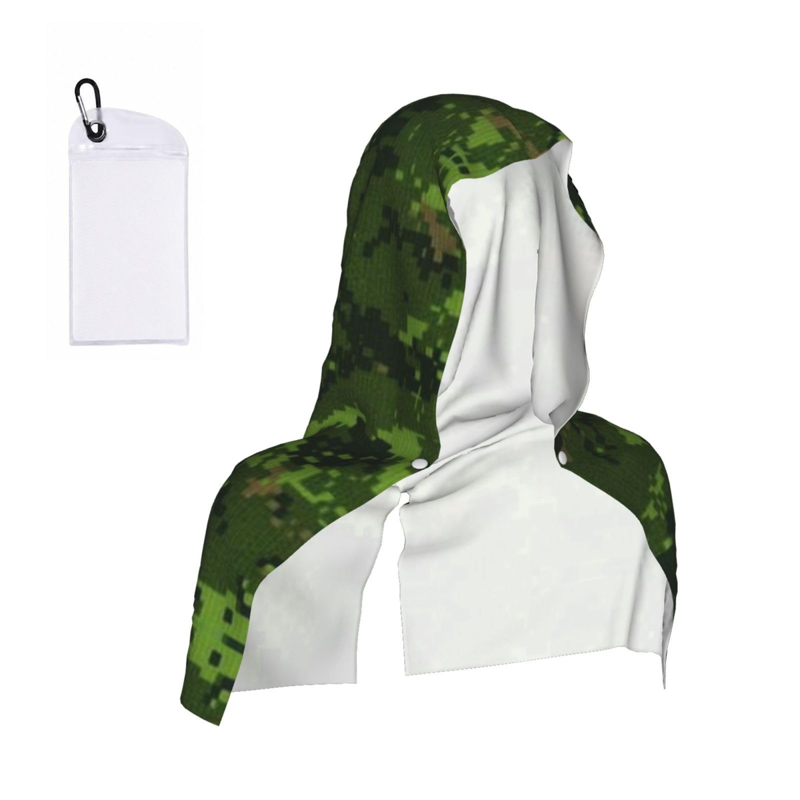 EZDLOWVBA Green Army Digital Camouflage Print 2 Pack Cooling Hoodie Towels,Sports Headscarf, Neck Wrap Scarf,Breathable Cooling Towel For Neck And Face, Travel, Swimming, Training
