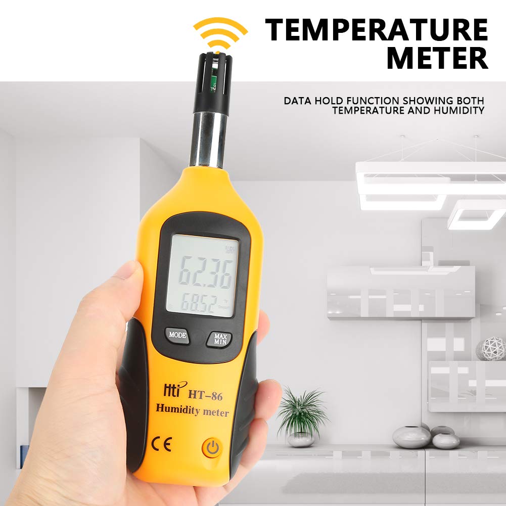 HT-86 Psychromètre Numérique Compteur d'Humidité et de Température Numérique Hygromètre de Contrôle d'Humidité de la Jauge/Thermomètre à Point de Rosée avec Double Affichage