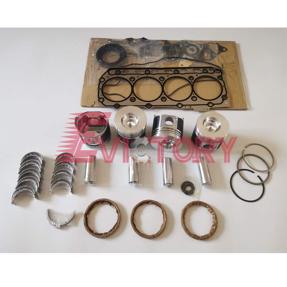Para yanmar 4TN82 4TN82L Kit de reconstrucción de reconstrucción de junta de pistón anillo guía de válvula + bomba de agua + bomba de aceite