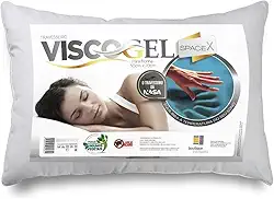 Visco Gel Travesseiro Space X, Viscoelástico com Regulagem de Temperatura, 50x70cm, Branco