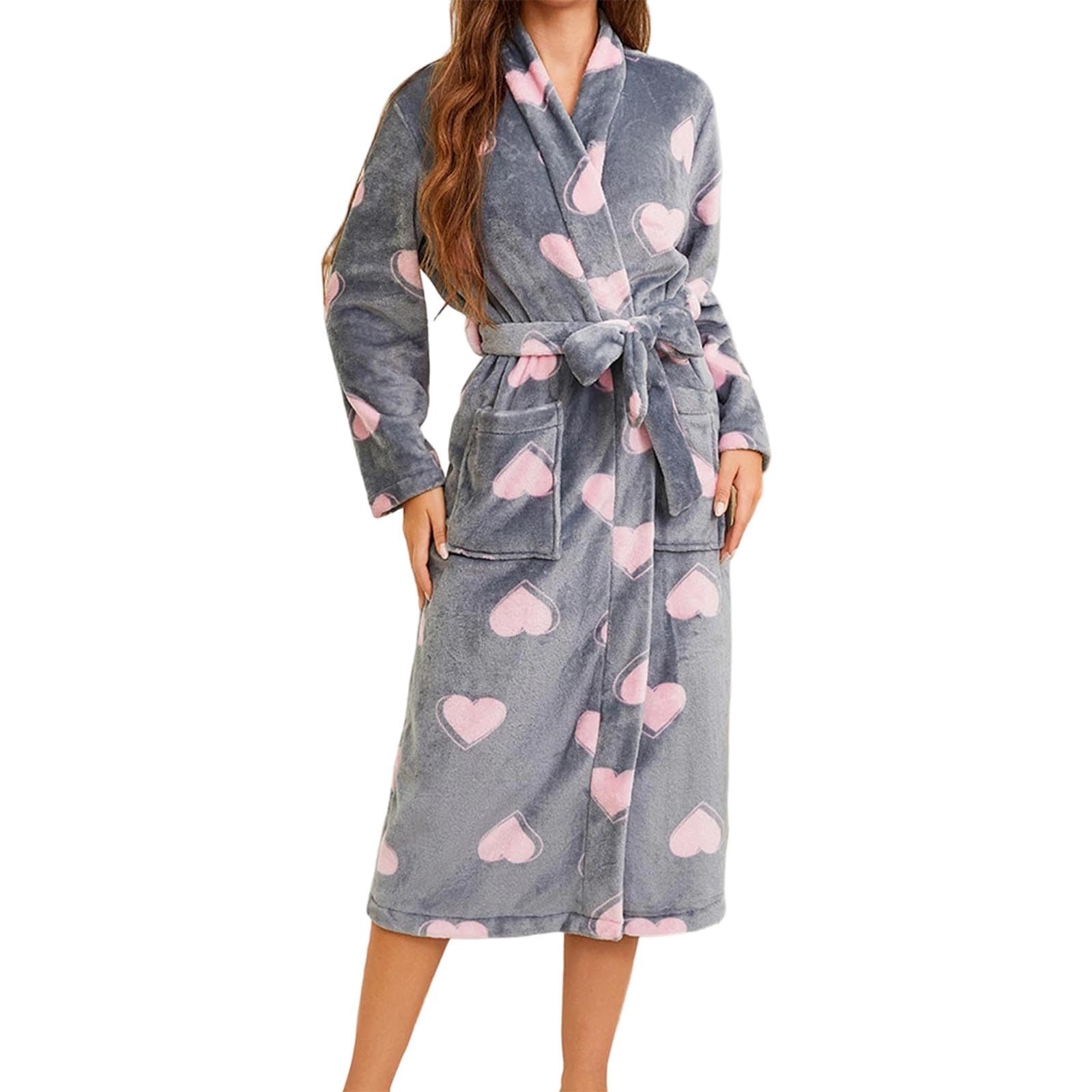 Mujer s De Casa Invierno Estar por Albornoz Ducha Robe Talla Grande Algodón Larga Albornoces Polar Bathrobe Señora Cremallera Verano
