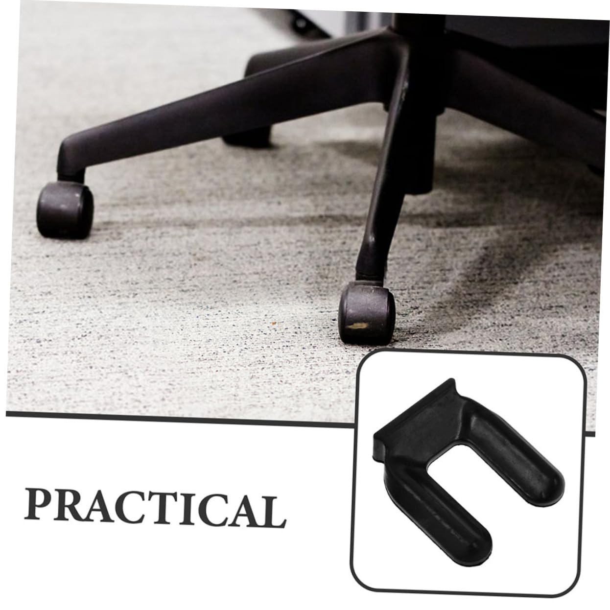 HOLIDYOYO 4-Pack Wheel Slot Pad Stoppers – Rubber Anti-Skid Grips For Chairs, Appliances, Furniture – Quick Install, Fits 7.5cm Wheels