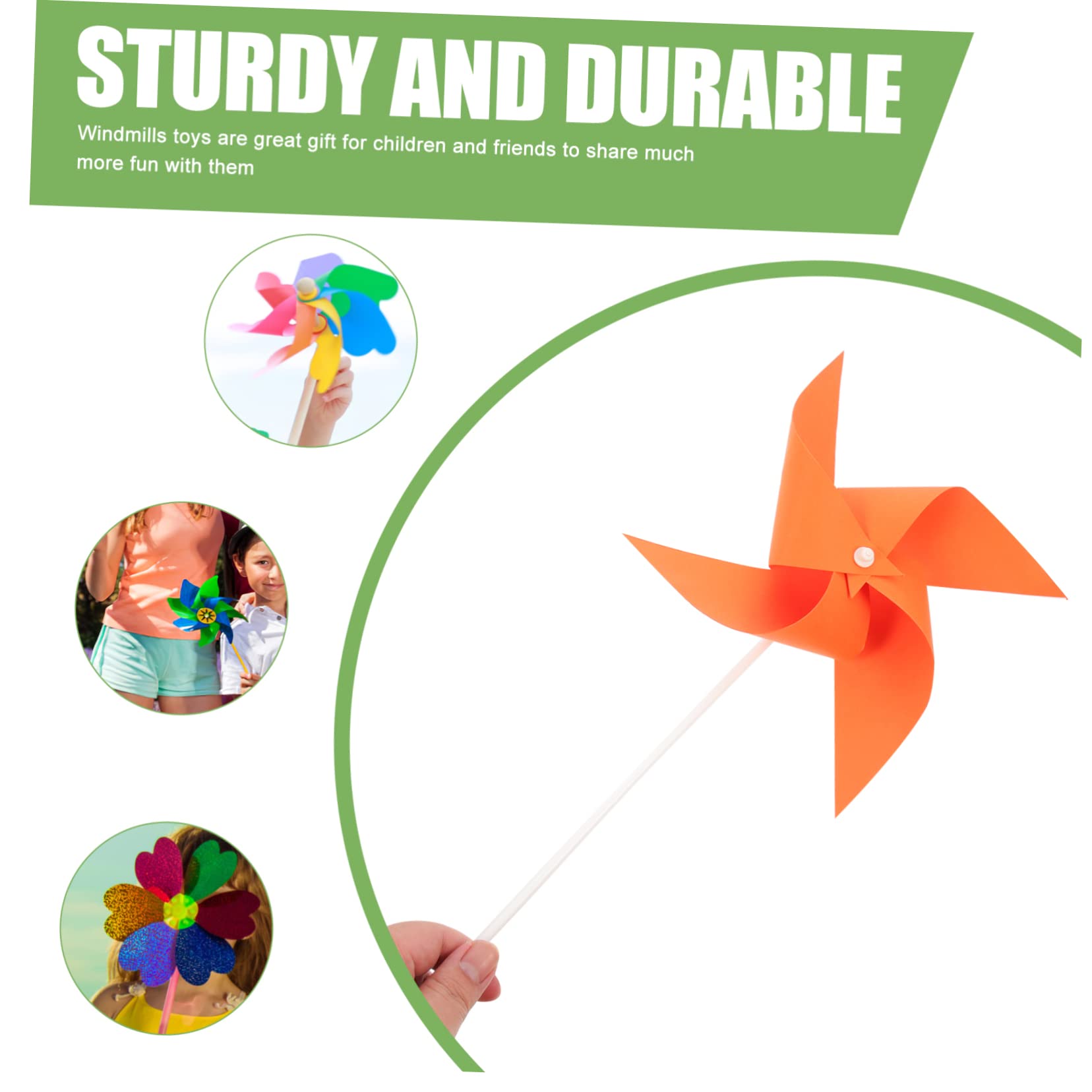 HONMEET 1set DIY Pinwheels for Creative Hand Windmills Mixed Color Garden Lightweight Easy to Assemble for Kindergarten Crafts and Outdoor Fun 8pcs