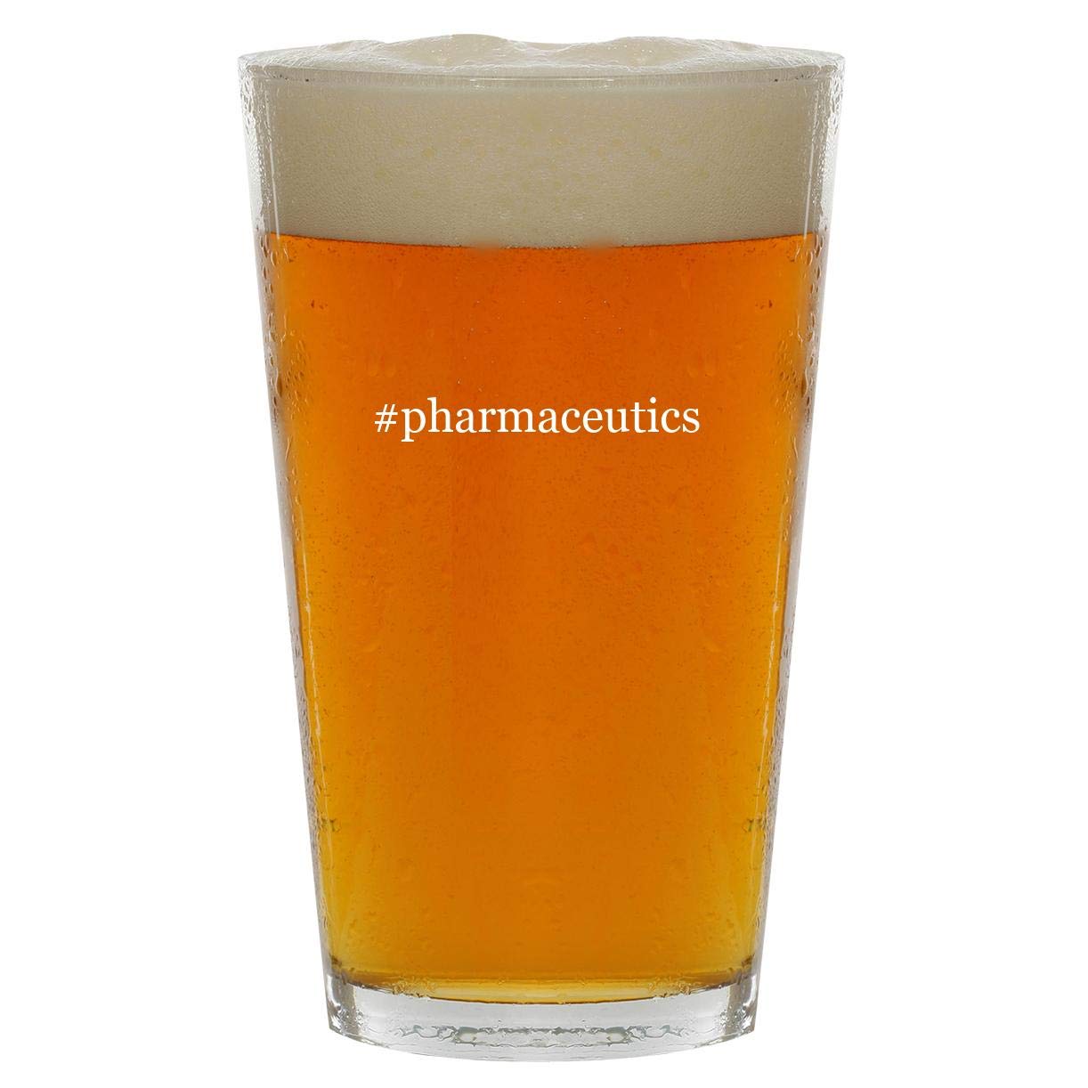 #pharmaceutics - 16oz Hashtag Clear Glass Beer Pint Glass