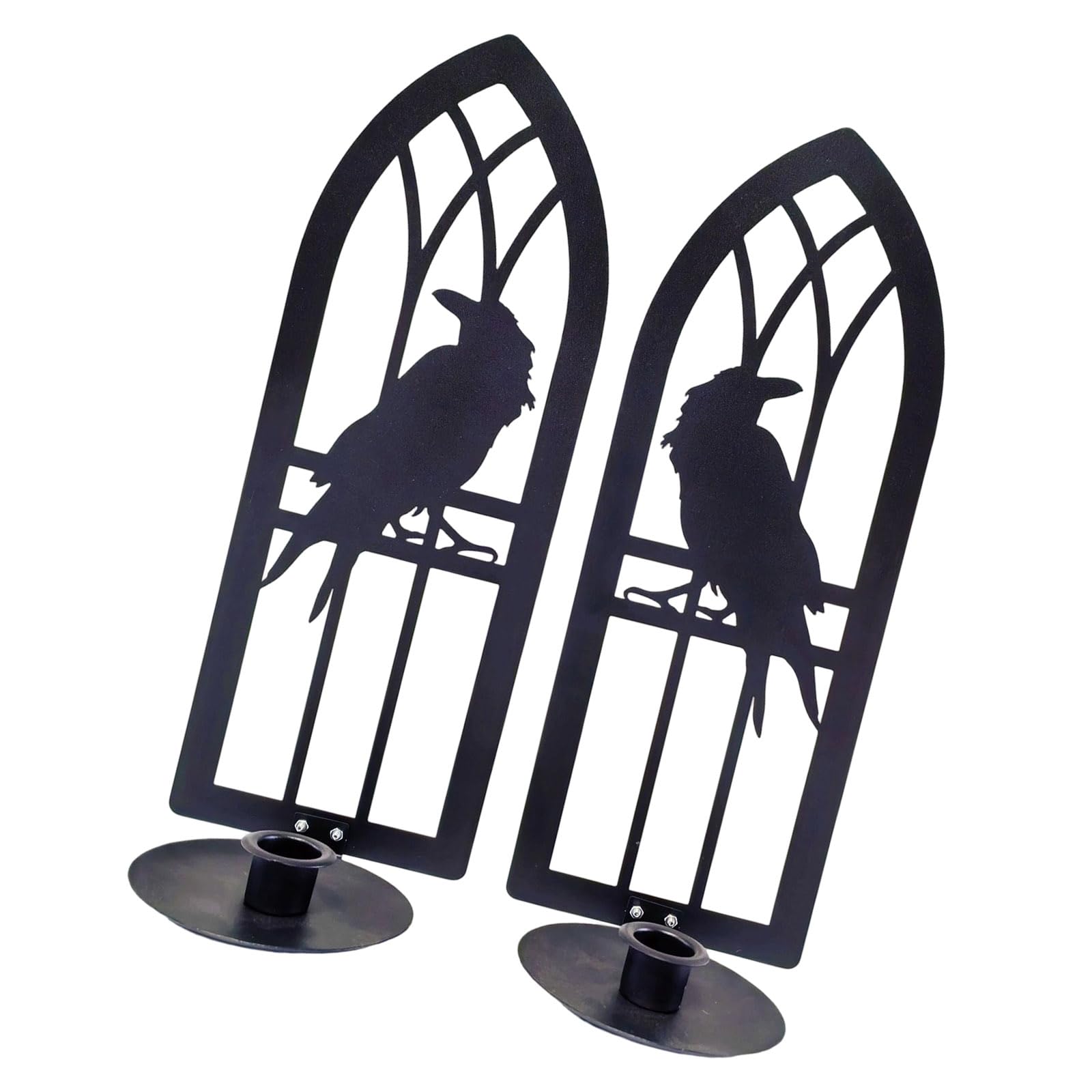 2Pcs Jackdaw Wall Sconces Decorative Candlestick Mounted Iron Stand for Living Room Bedroom Decoration Rural Mounted Candleholder