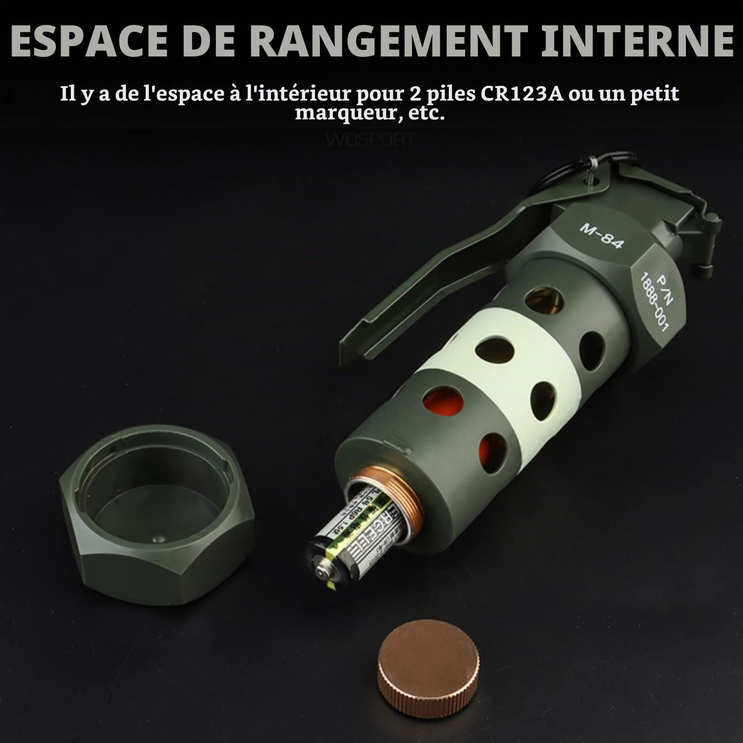 Grenade tactique militaire réaliste pour camping en plein air Airsoft Paintball Combat CS Battle Game Cosplay Entraînement sur le terrain (sans fonction)