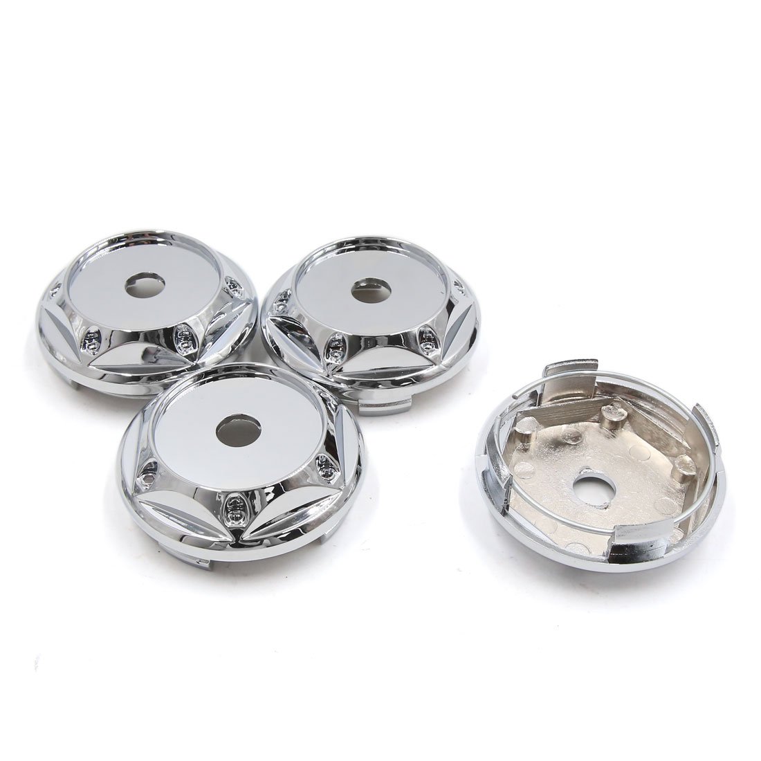 Amazon.com: uxcell 4 Pcs Silver Tone Chrome 66mm Dia 4 Lugs