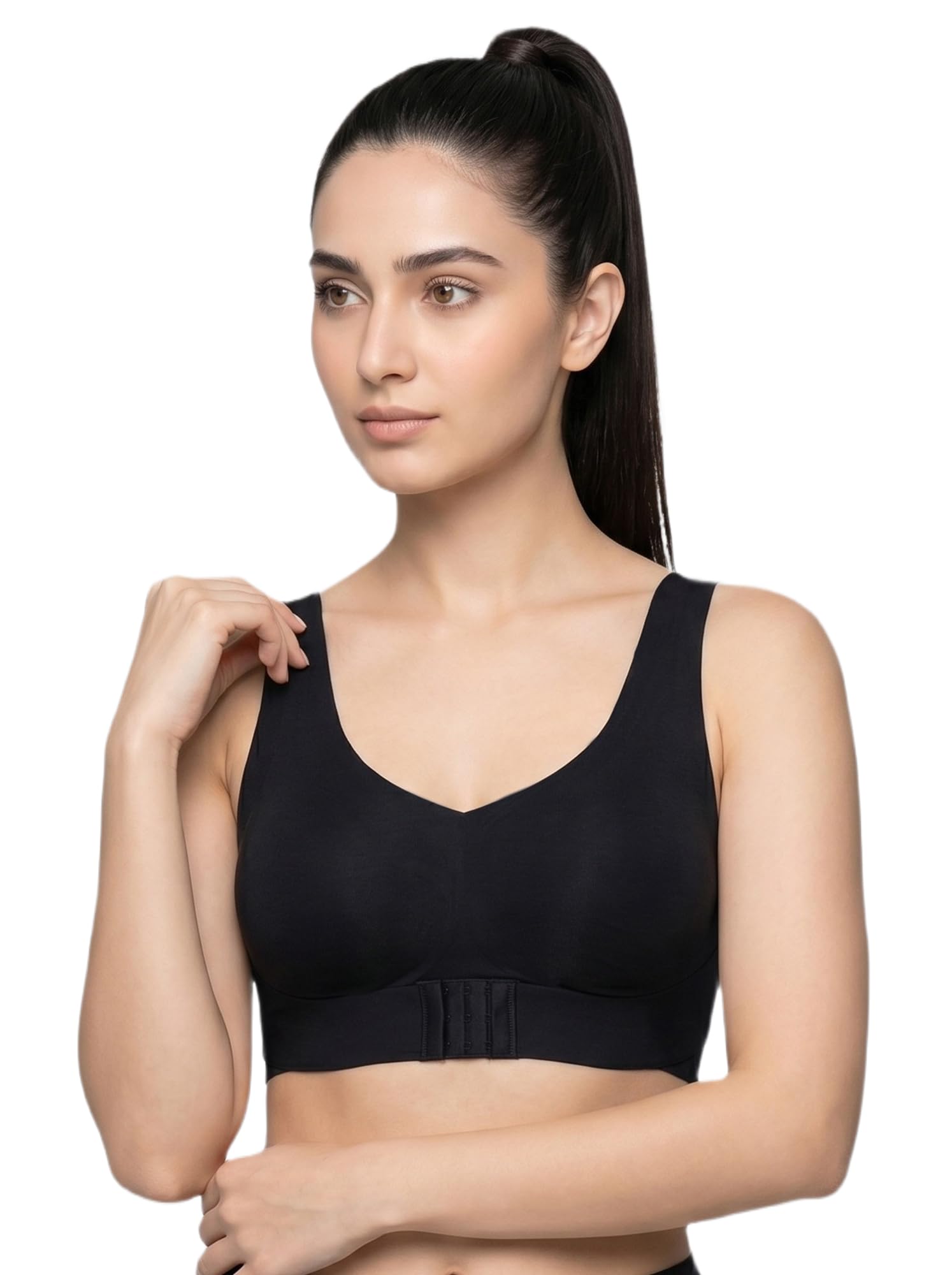 swanz Cotton Non-Padded Bonded Gym Bra for Women | Crisscross Back Support | Dual Closure | Full Coverage | Hidden Concealer | Breathable 100% Cotton | Wire-Free | No Elastic | Pack of 1-picture-17