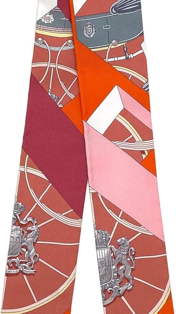 エルメス　ツイリー　スカーフ　水色　赤　ピンク 中古・古着通販】HERMES (エルメス) ツイリースカーフ ピンク