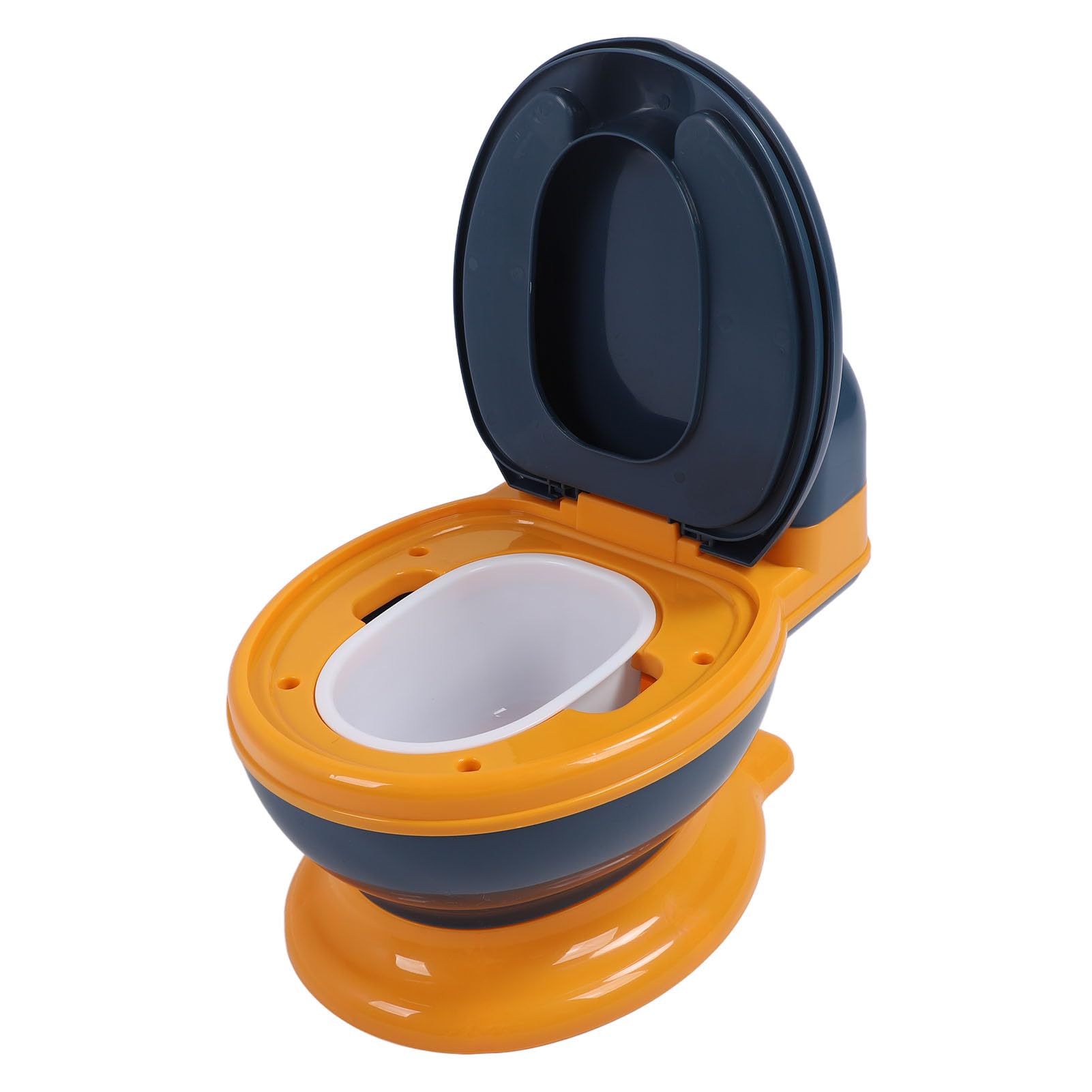 Drfeify Toilette per Bambini, Vasino per Bambini in PP con Paraspruzzi, Ciotola Rimovibile, Serbatoio per Stoccaggio di Fazzoletti, Base Antiscivolo per Toilette per Neonati e Ragazze (blu giallo)
