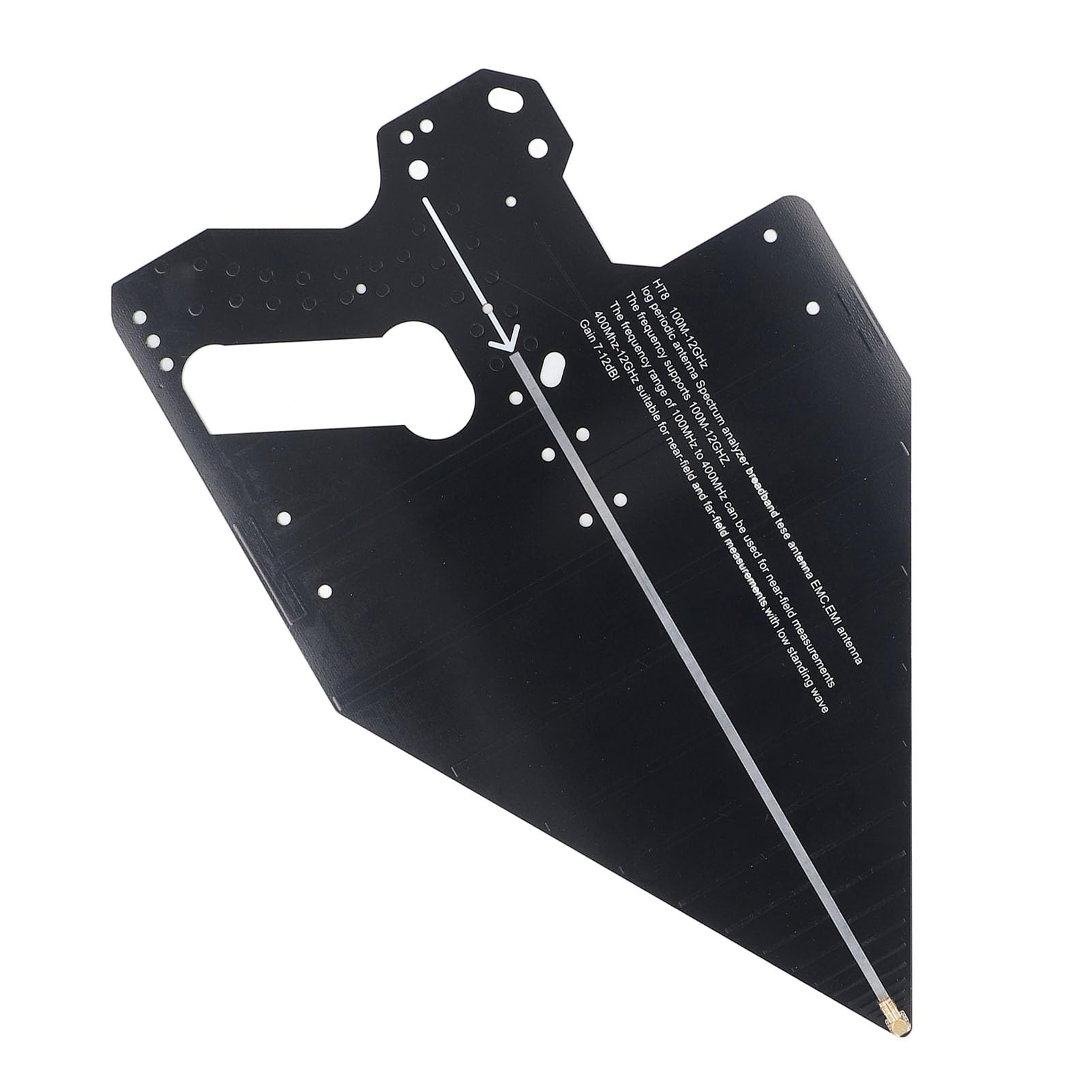 Antenne Log-périodique 0,1-12 GHz, Antenne Extérieure Directionnelle sans Fil Multibande, Antenne Passive à Gain élevé pour la Mesure du Signal, Recherche de Direction