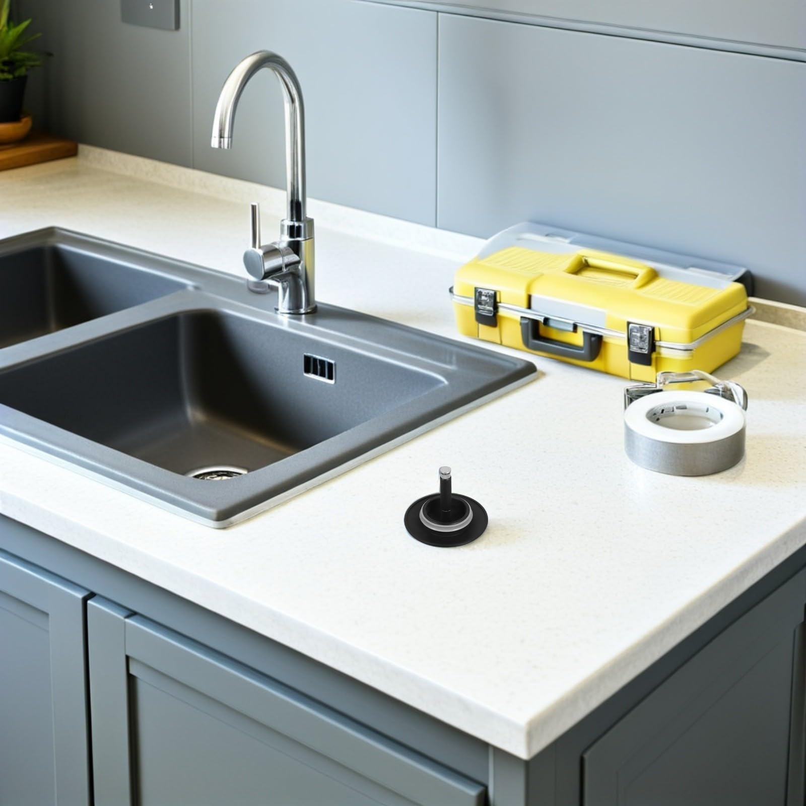 FRCOLOR 2 Piezas Tapón de Desagüe para Bañera y Lavabo de Cobre Negro, Resistente y Redondo, Bloquea Residuos, Adecuado para Baño y Cocina