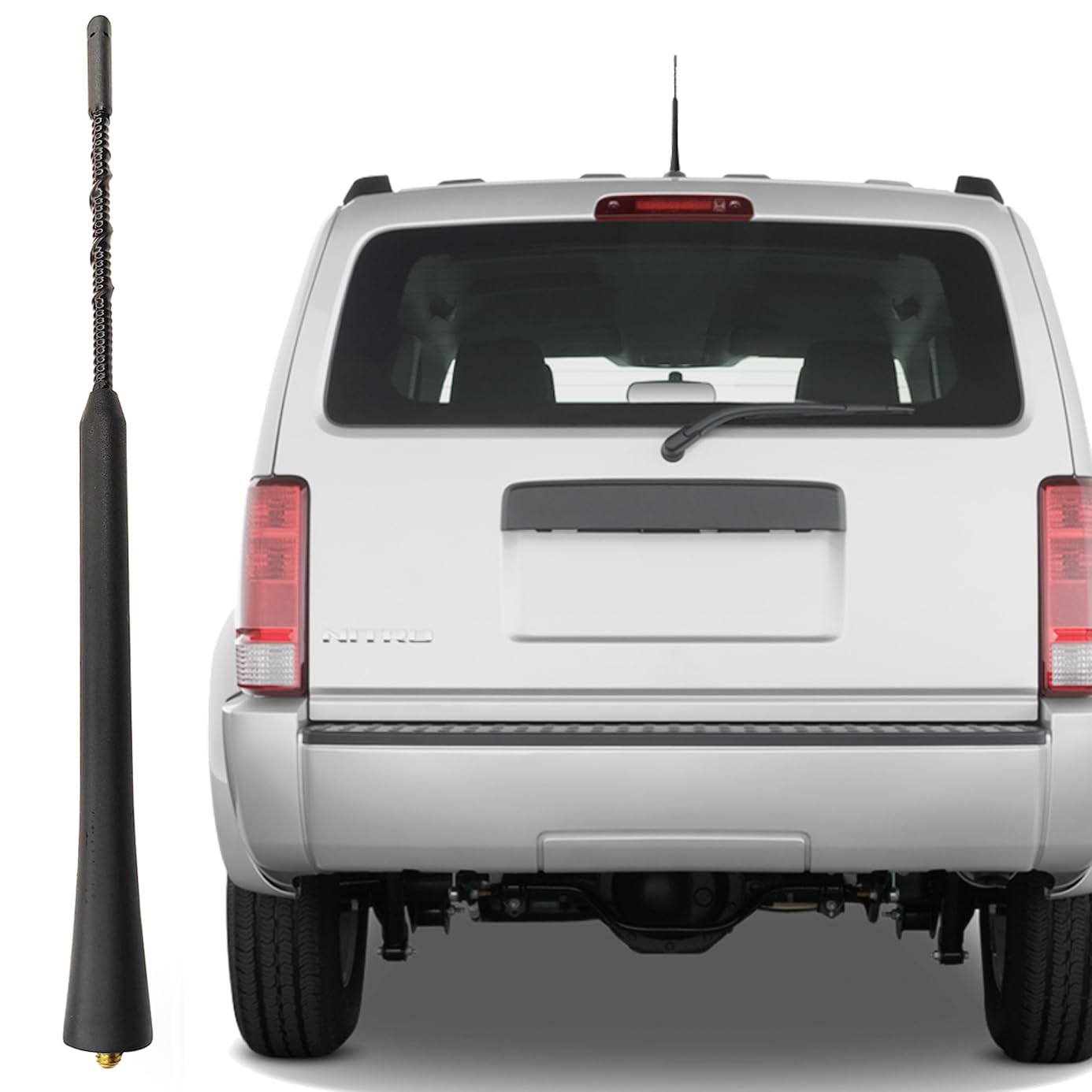 RooFox 9 Inch Antenna for Dodge Nitro (2007-2010), Dodge Nitro Antenna, Flexible Rubber Antenna Replacement Mast for Dodge Nitro (2007-2010), Dodge