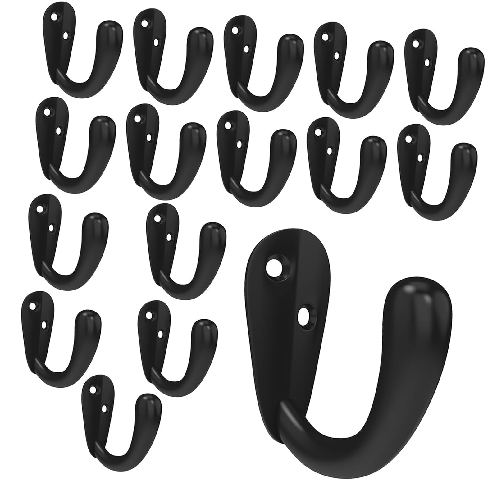 Yrohgkpn Black Of 20 Kirsite Wall Hook Sturdy Waterproof Rustproof Ideal For Multipurpose Use In Any Room For Jackets Robes Bags Waterproof Hook