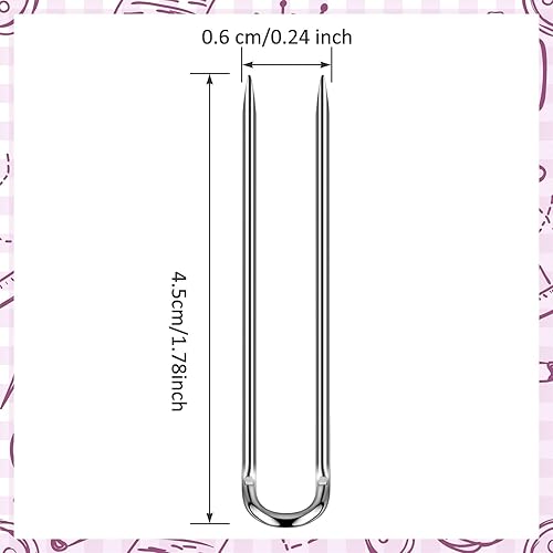 Miniatura 9 de 50 pines de costura en forma de U para coser y coser en forma de puntas, de acero inoxidable, para decoración del hogar