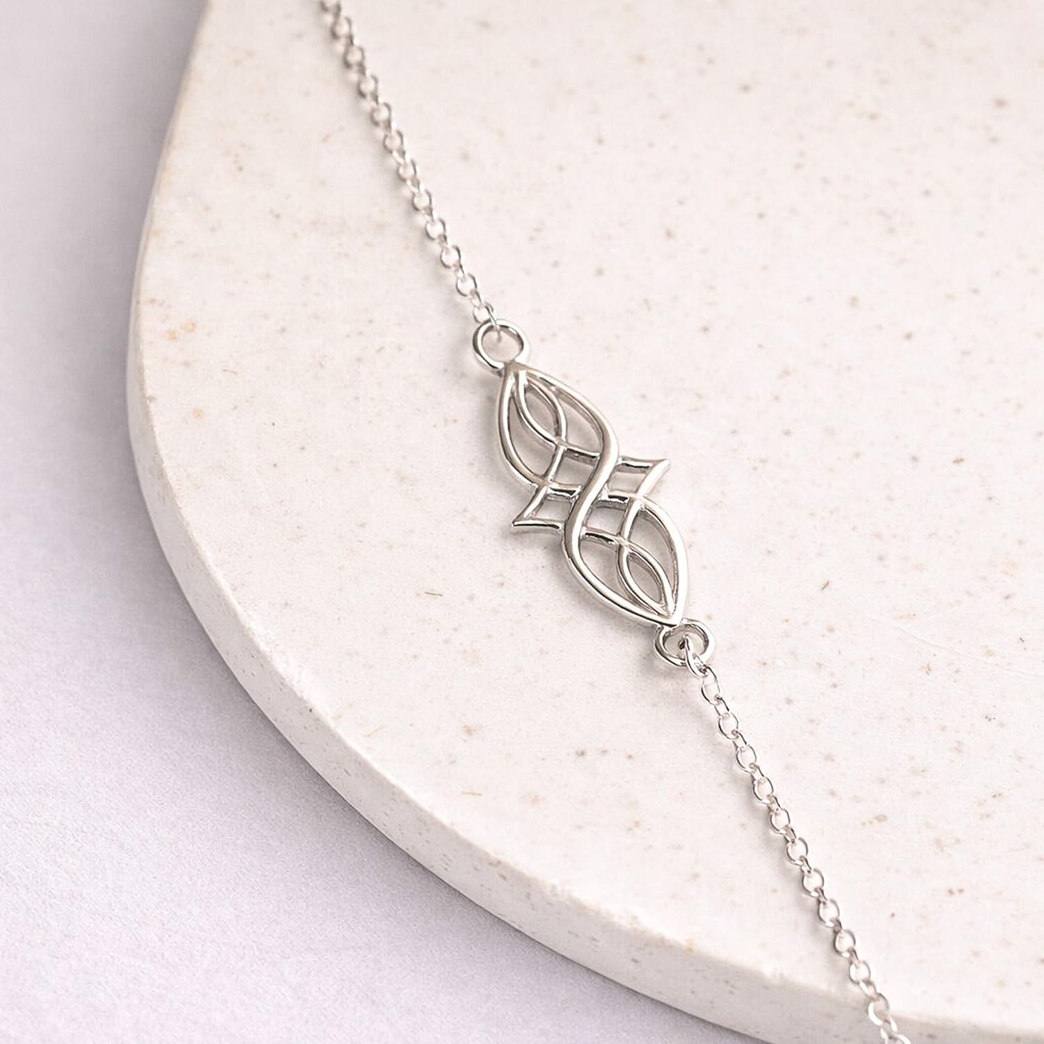 Celtic Knot Bracelet - Sterling Silver or Gold, Irish Minimalist Symbol Jewelry for Women, Adjustable 6.5"-7.5"