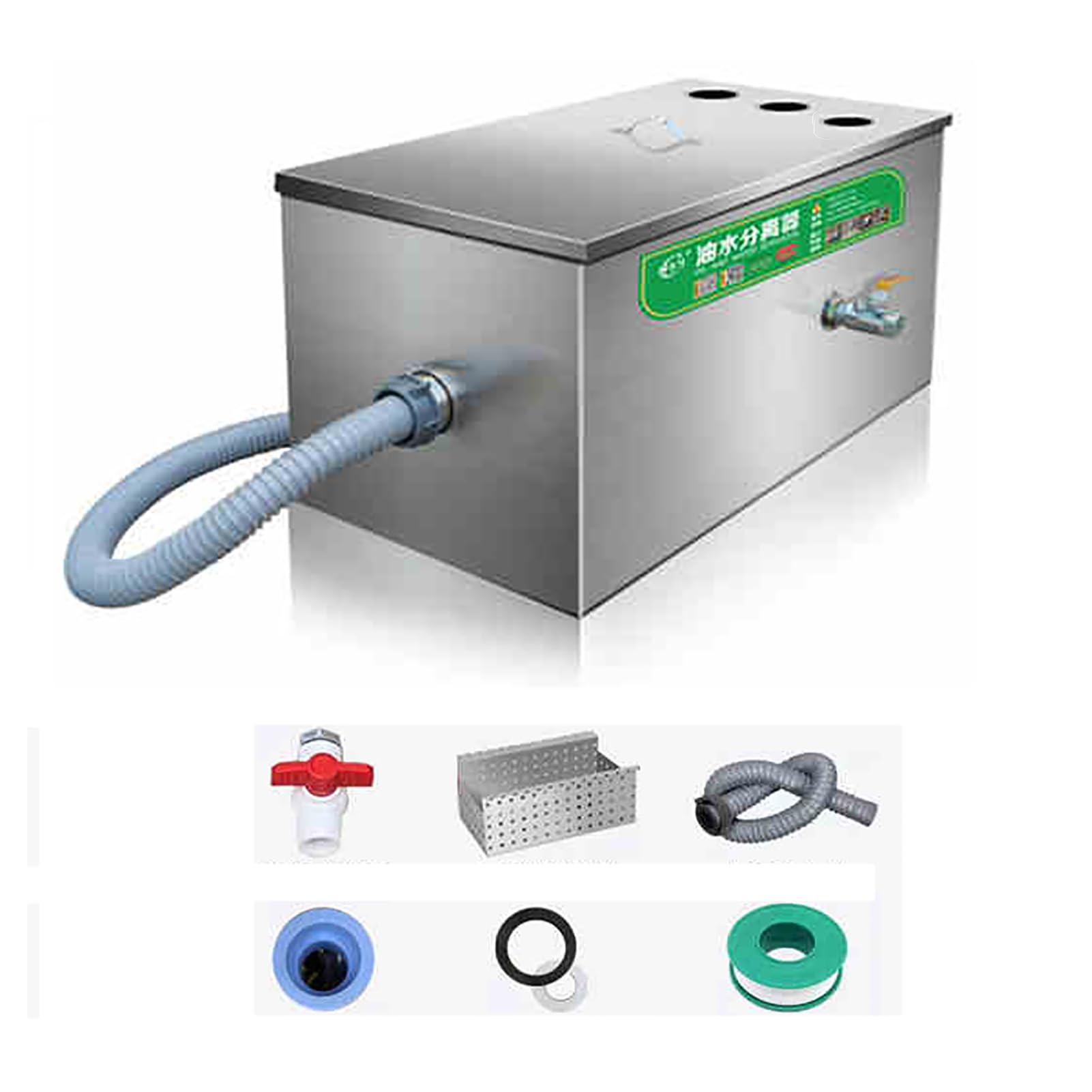 Bloqueur de réservoir d'huile restaurant cuisine eaux usées séparateur bac inox 60x40x30cm